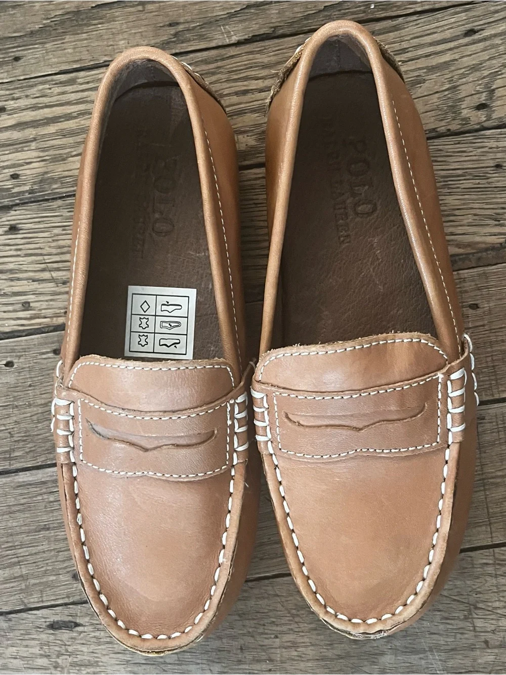 Polo Ralph Lauren Telly Penny Loafers Tan Leather Toddler 11.5 NWOB Classic